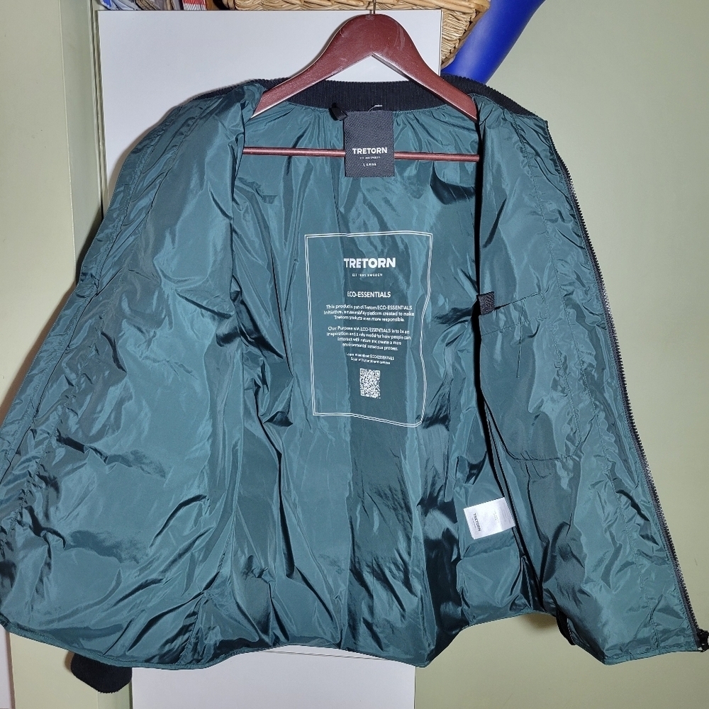 Tretorn FIELD LINER Womens - Down padded quilted coat jacket puffer green large - Picture 3 of 13